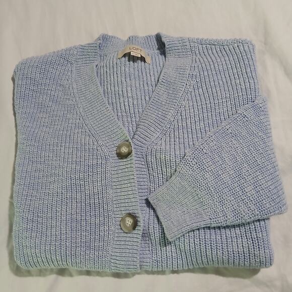 Loft Size L Women's Grey Cardigan Sweater - Picture 1 of 9
